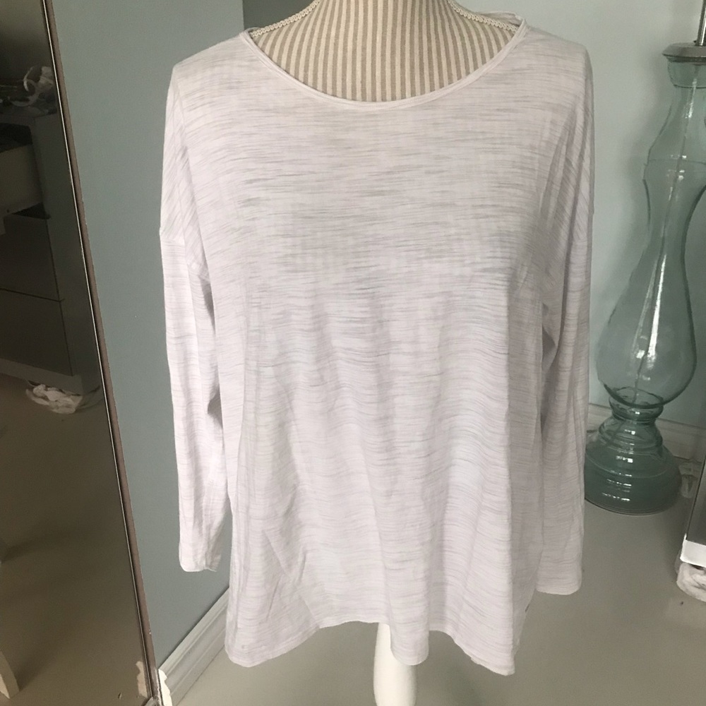 Lululemon 10? Back Into It Long Sleeve Tee Shirt Open Back Keyhole Relaxed Beige